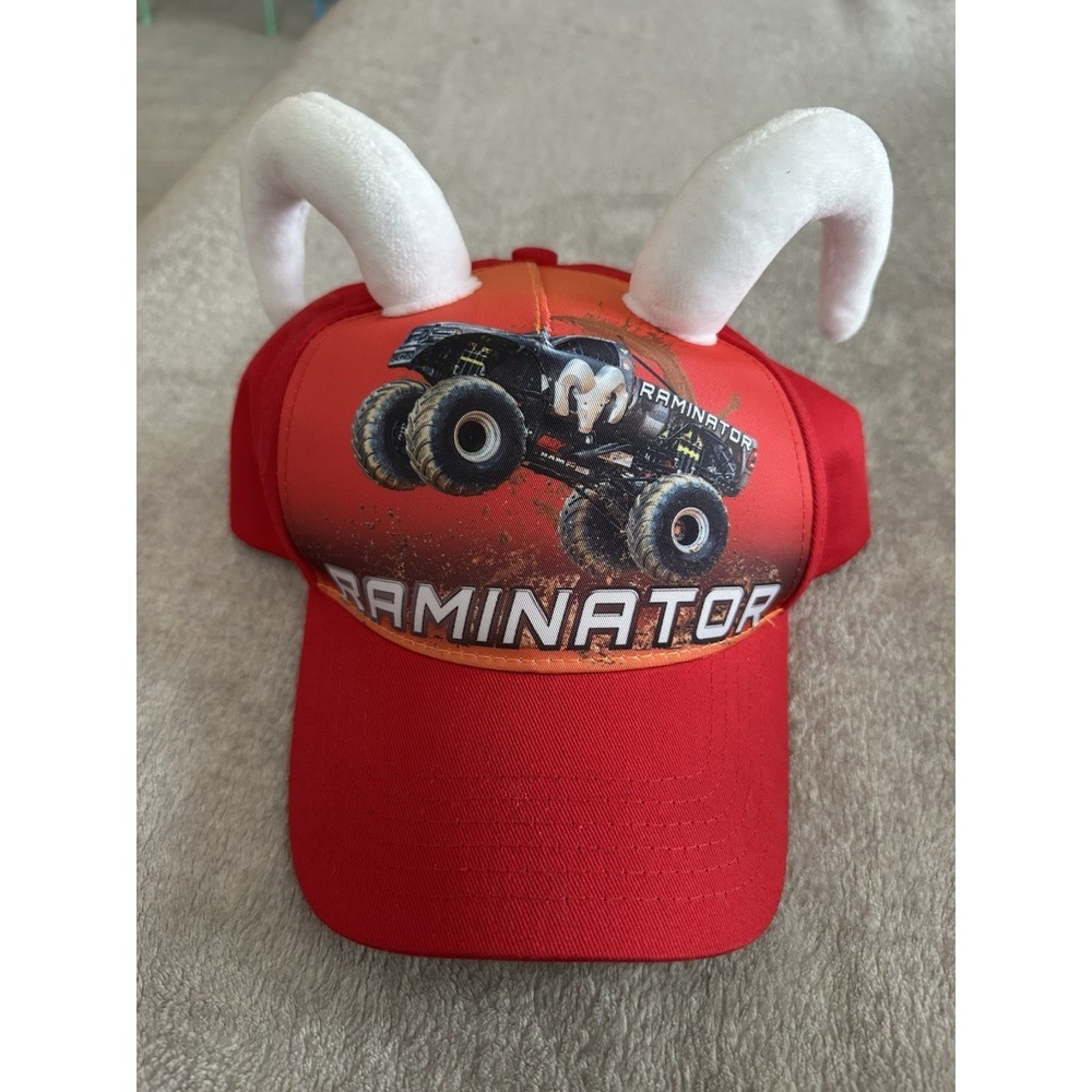 children's Monster Truck baseball cap featuring the Raminator truck design